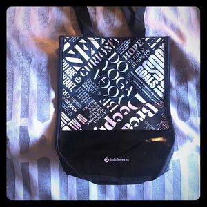 Small lululemon black and white shopping bag
